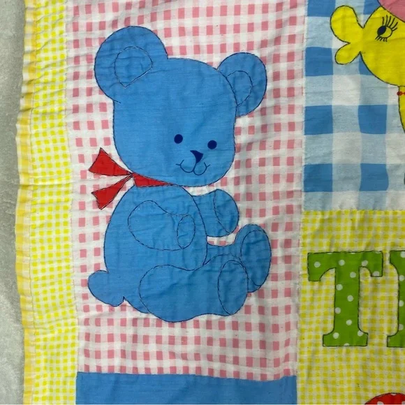 Handmade Baby Quilt Crib Blanket Bright Color Animal Patchwork 41"X34"‎ - Picture 6 of 11